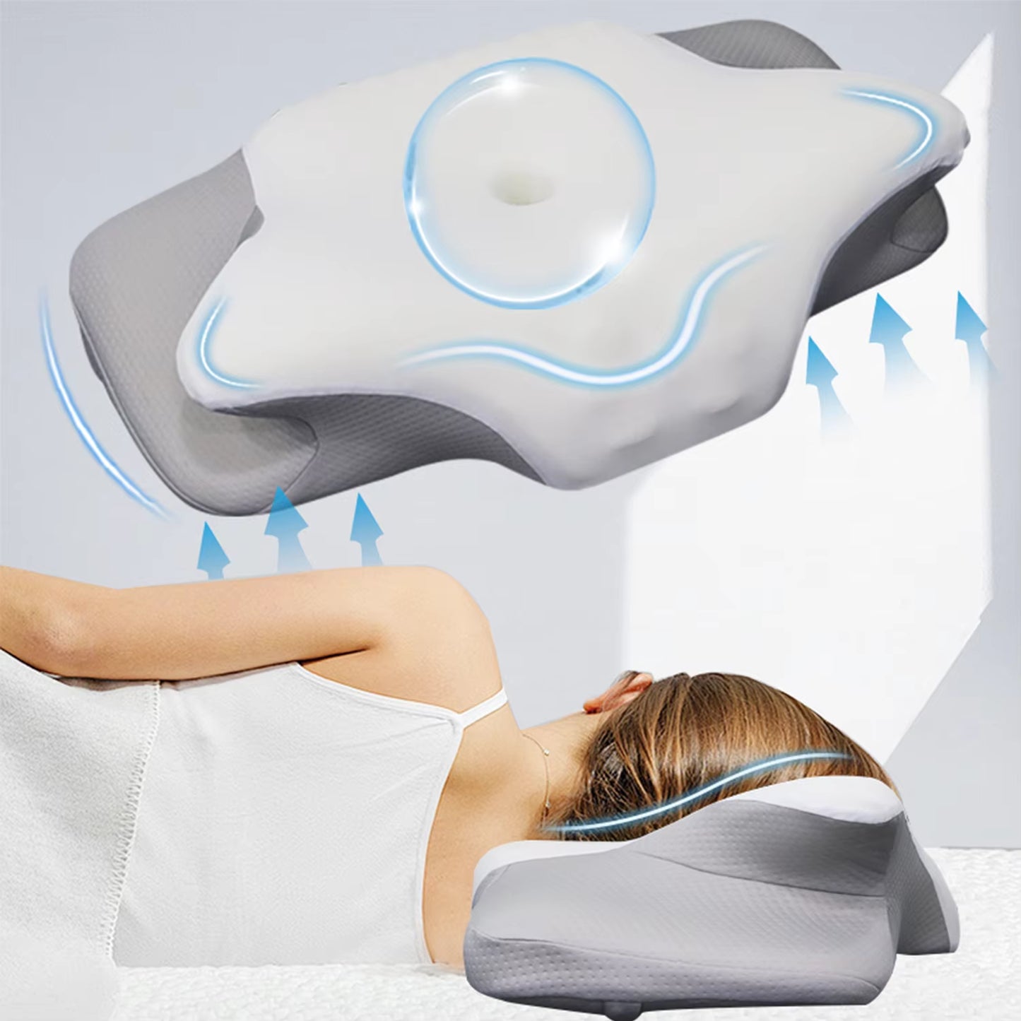 Pillows Orthopedic Contour Memory Foam Pillows Neck Shoulder Support Pillows for Pain Relief Ergonomic Cervical Pillow Sleeping