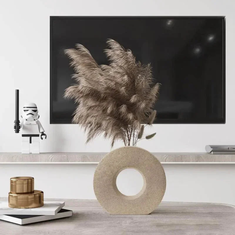 The 'Nordic O' Matte Ceramic Vase | Minimalist Sculptural Decor