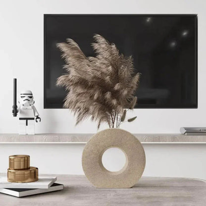 The 'Nordic O' Matte Ceramic Vase | Minimalist Sculptural Decor