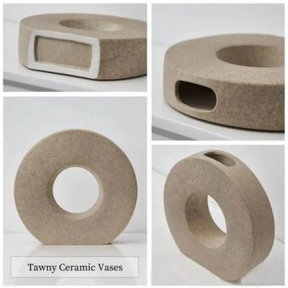 The 'Nordic O' Matte Ceramic Vase | Minimalist Sculptural Decor